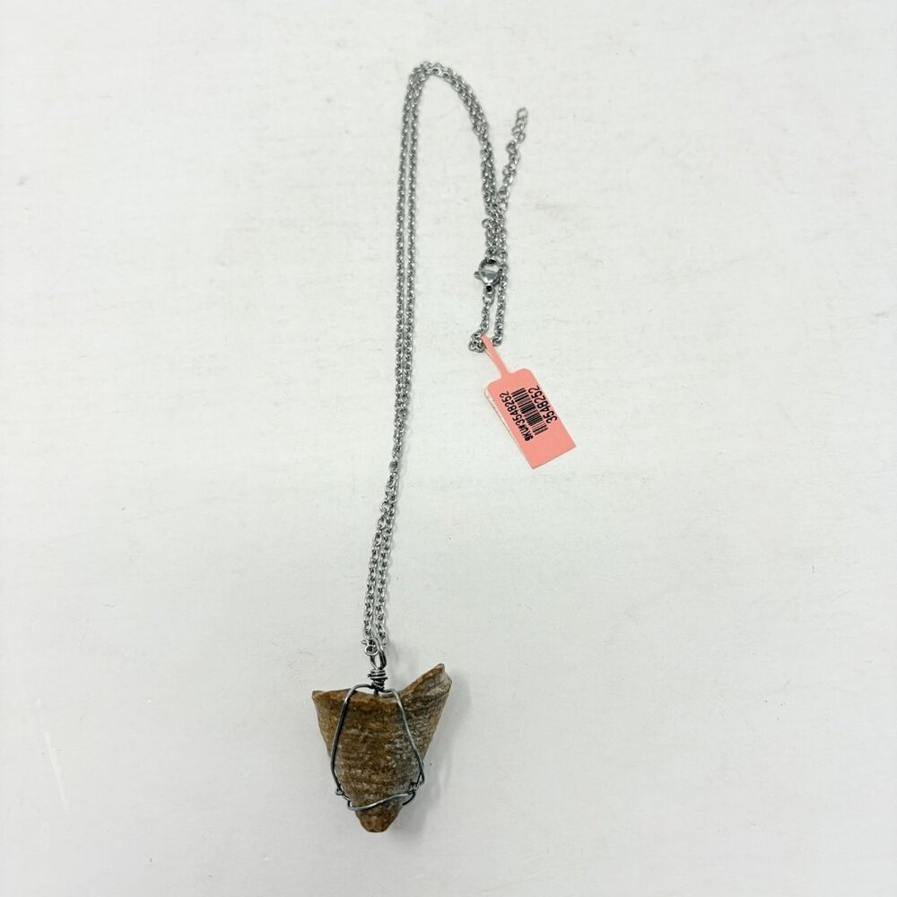 Shop LC Small Fossil Fish Pendant With Necklace 20" in Stainless‎ Steel 5053